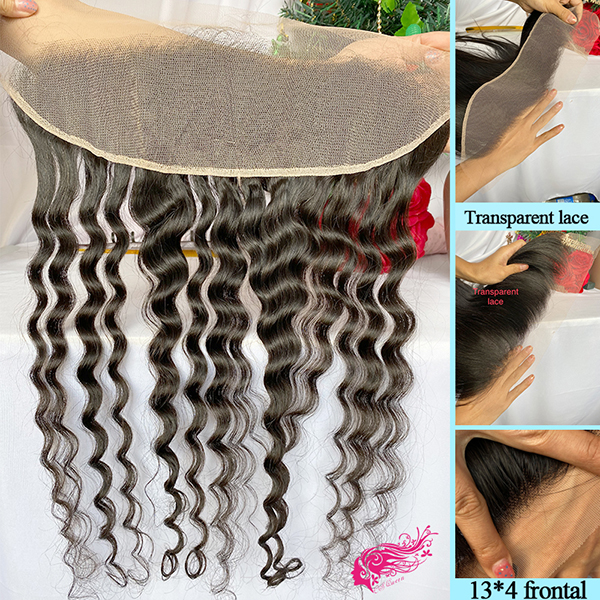 Csqueen 9A Majestic wave 13*4 Transparent Lace Frontal Free Part 100% virgin Hair
